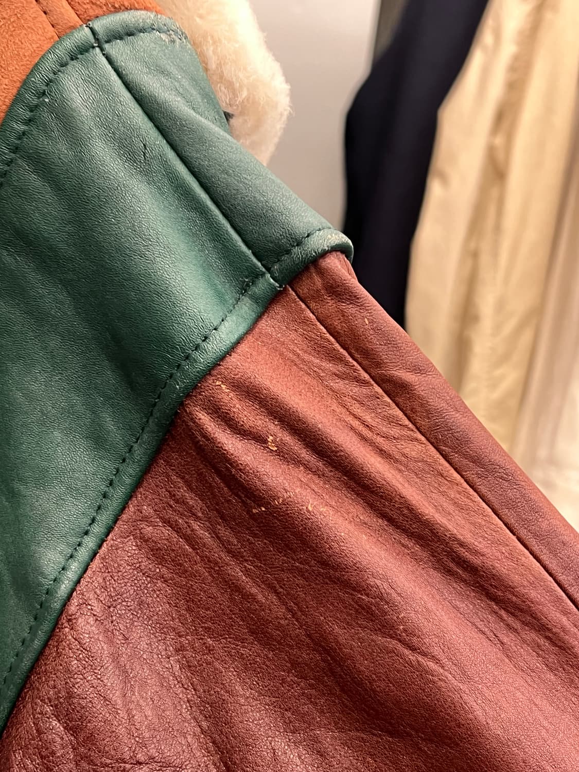 70s Vintage Shearling Leather Jacket 상품이미지6