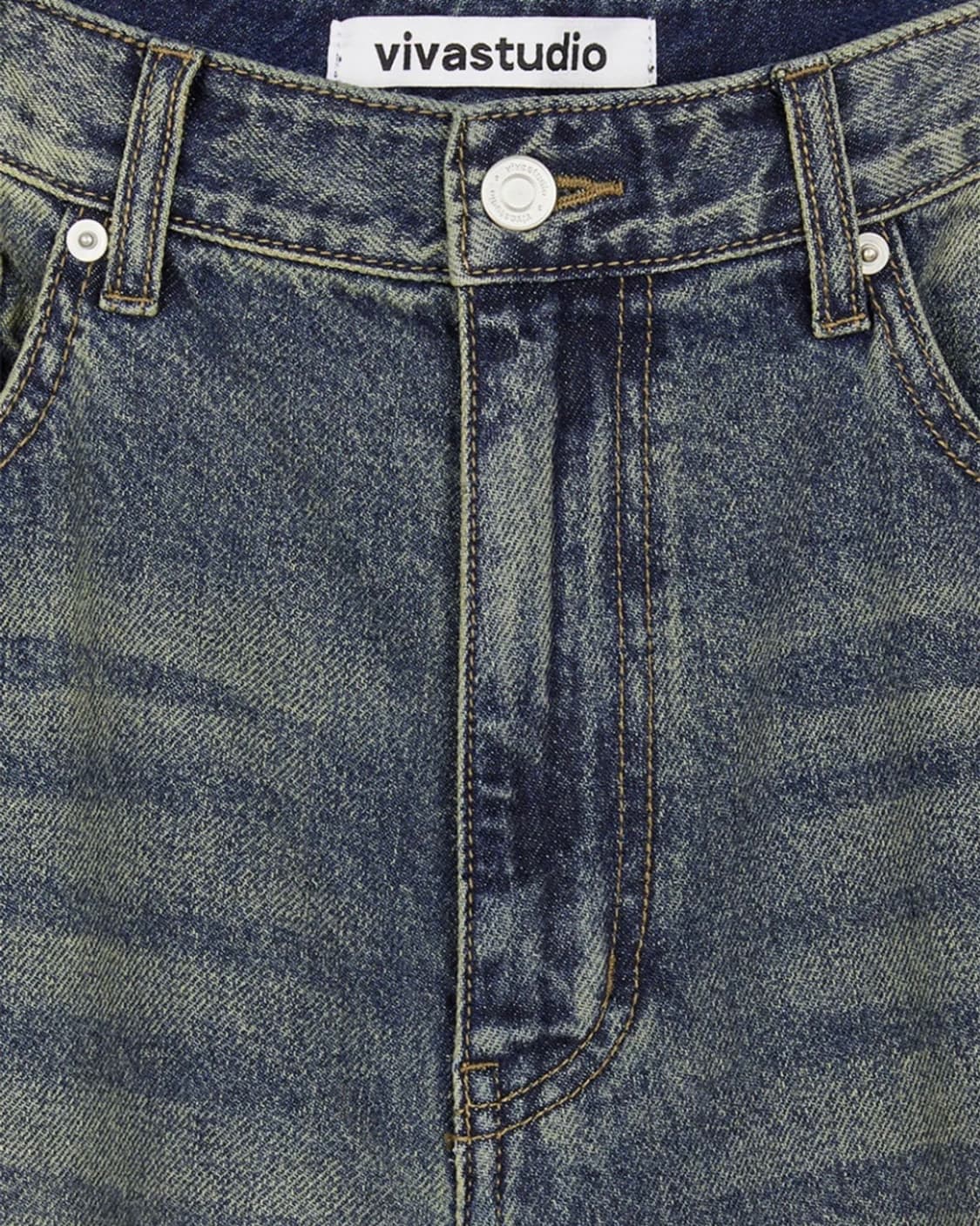 비바스튜디오 와이드 데님팬츠 블루 XL WIDE DENIM PANTS [ 상품이미지8