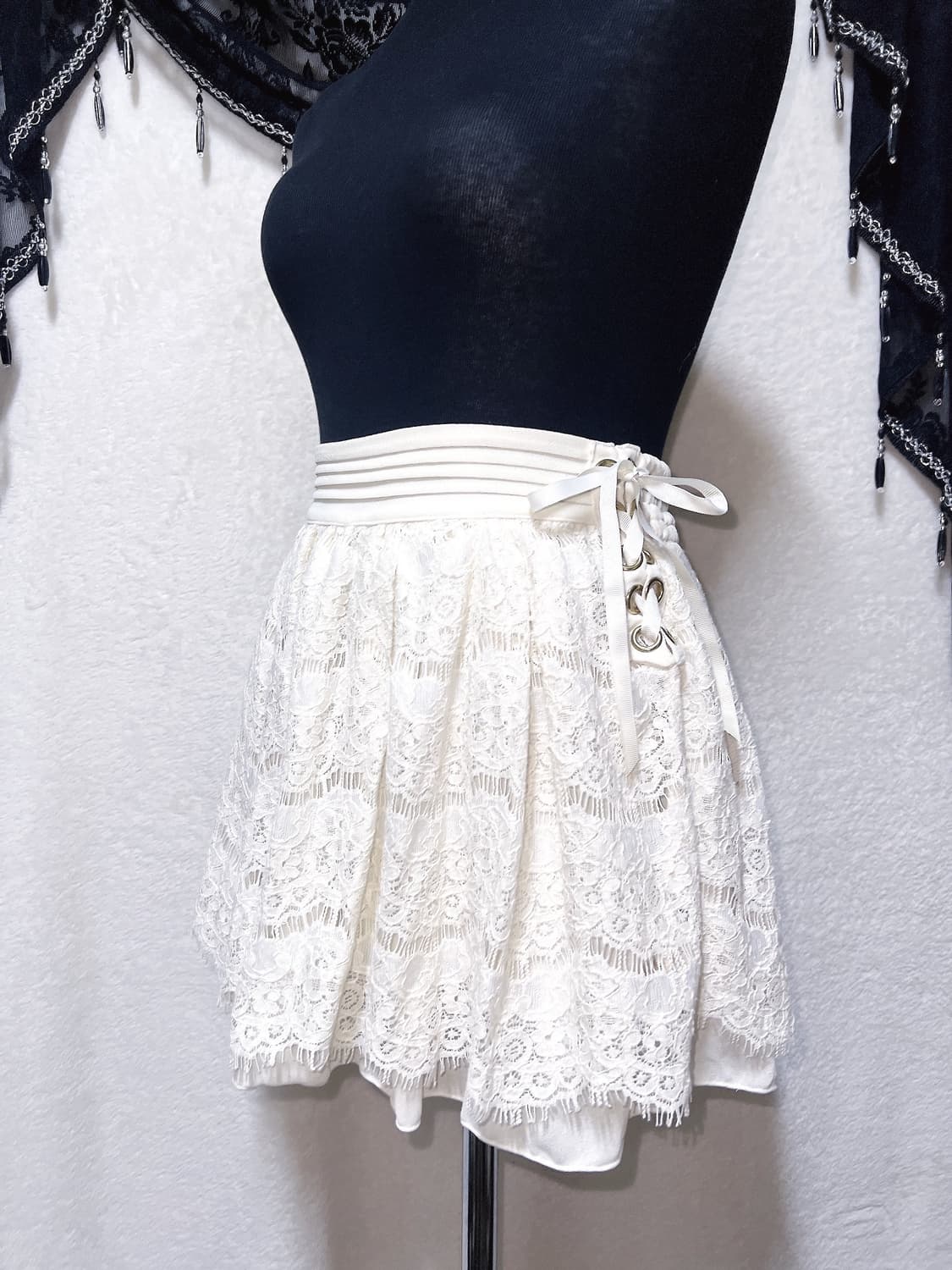 리즈리사 로맨틱갸루 로걀 라떼 레이스 아일렛 스카판 큐롯스커트 달천 핀터 상품이미지7