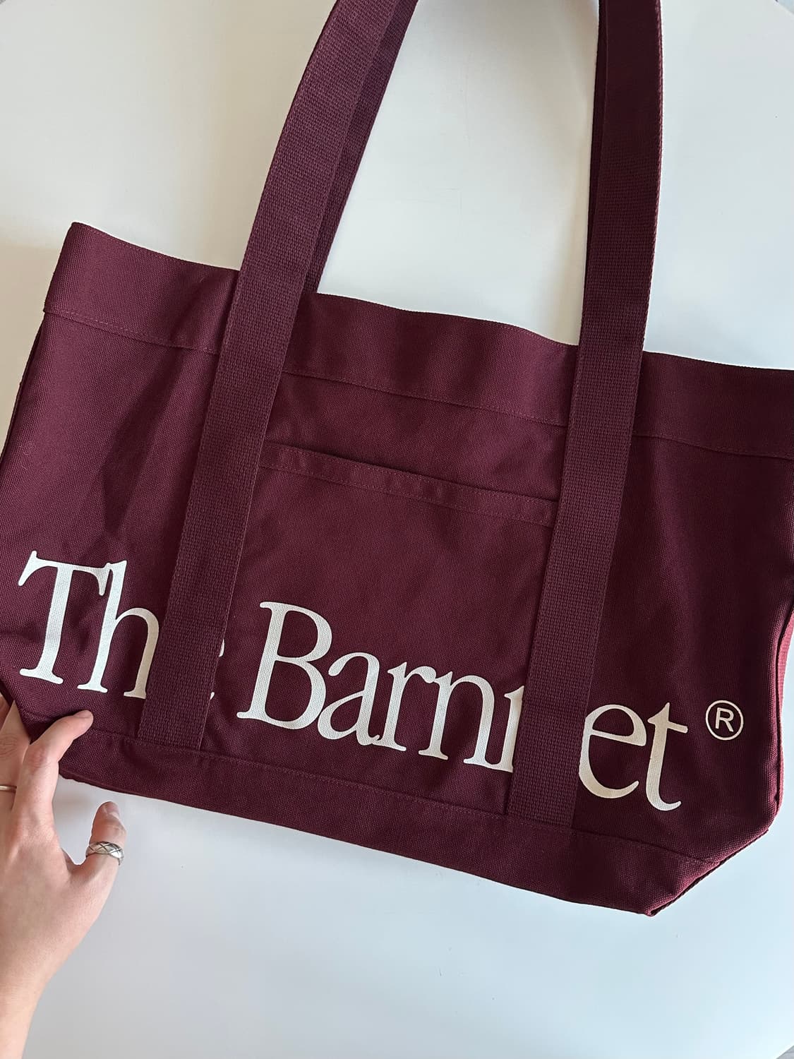 더바넷 버건디 캔버스 숄더백 상품이미지1