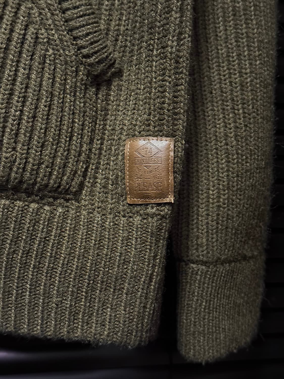 ASPESI 아스페시 골지 니트 스웨터 브라운 갈색 집업 하이넥 반목폴라 상품이미지5