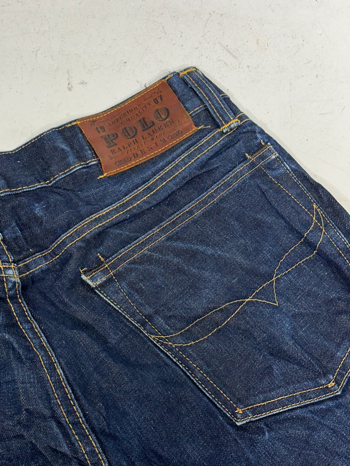 폴로 진청 가죽탭 스트레이트핏 데님 팬츠 청바지  상품이미지6