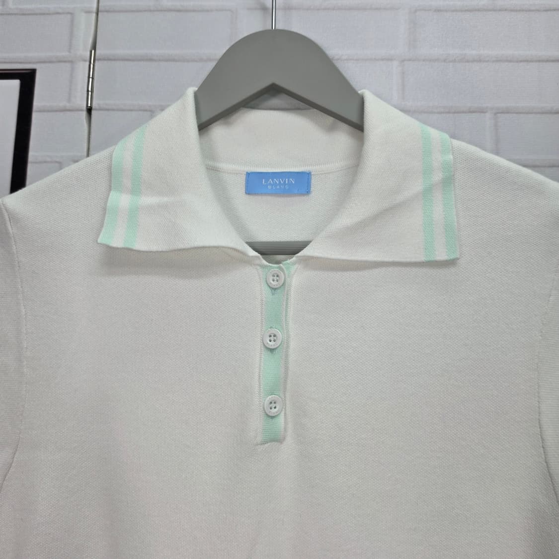 한섬 랑방블랑 골프 카라 플리츠 반팔 원피스 55반~66사이즈 새상품급 상품이미지3