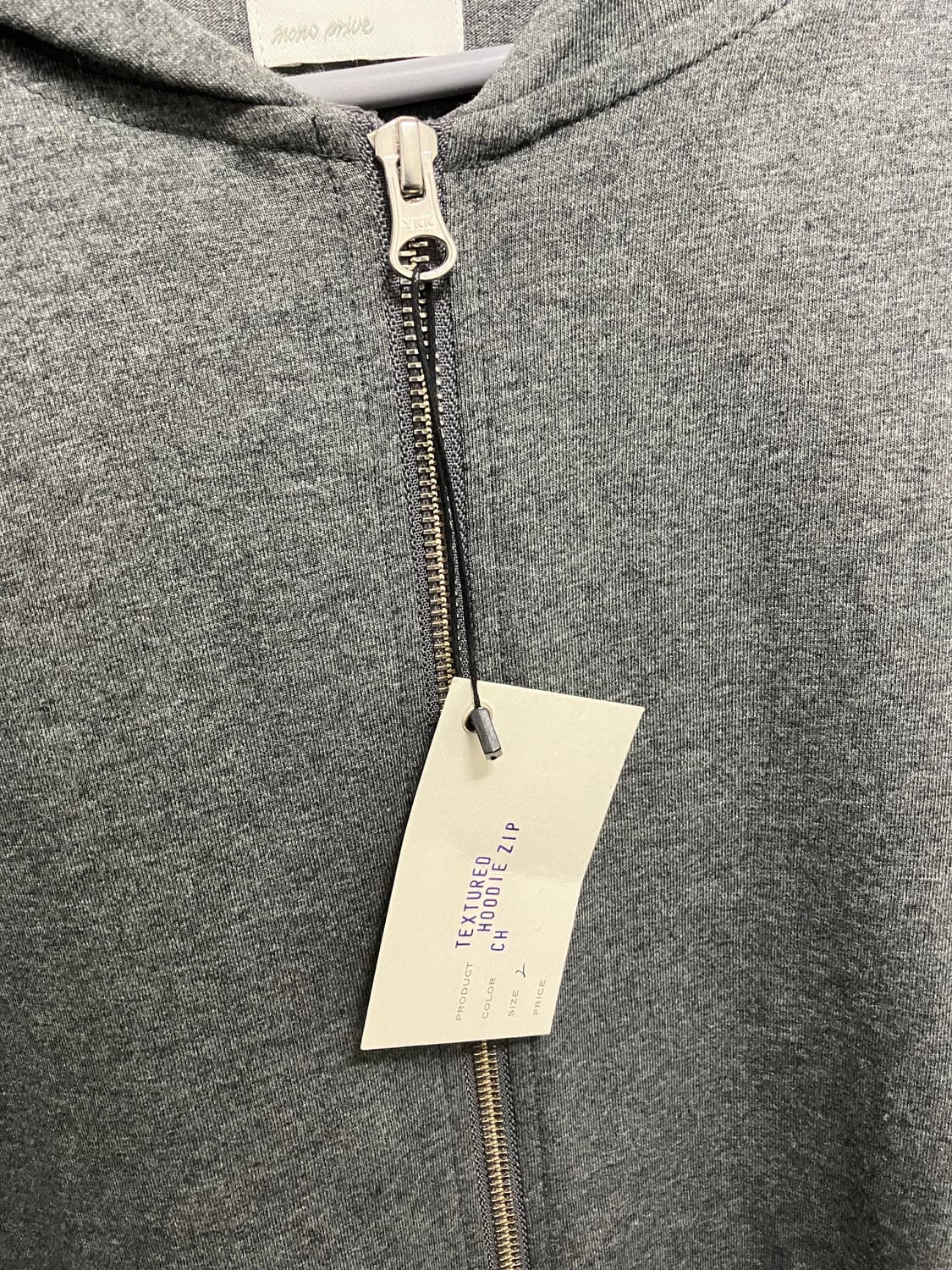 (2)모노프리베 텍스쳐드 후디 집 차콜 상품이미지2