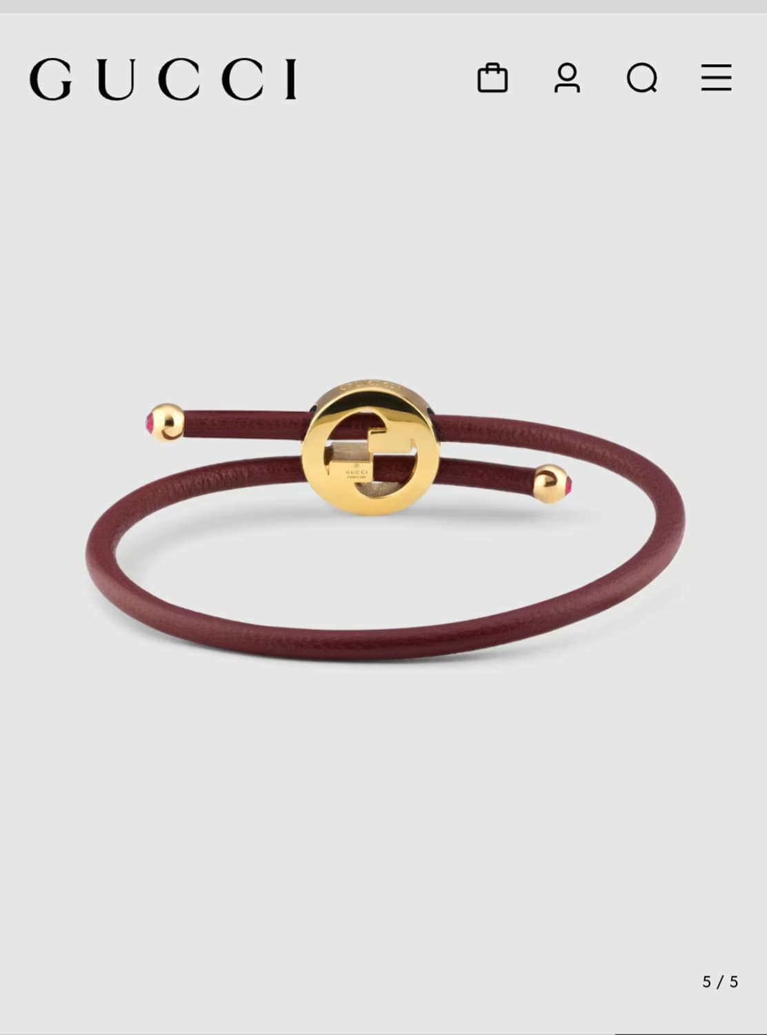 (정품) 구찌 에나멜 라운드 인터로킹 G 팔찌 상품이미지5