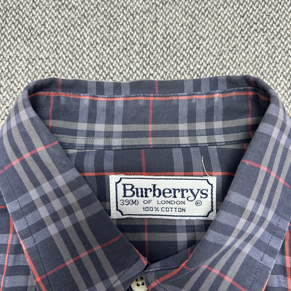 버버리 네이비 노바체크 셔츠(M) 상품이미지2