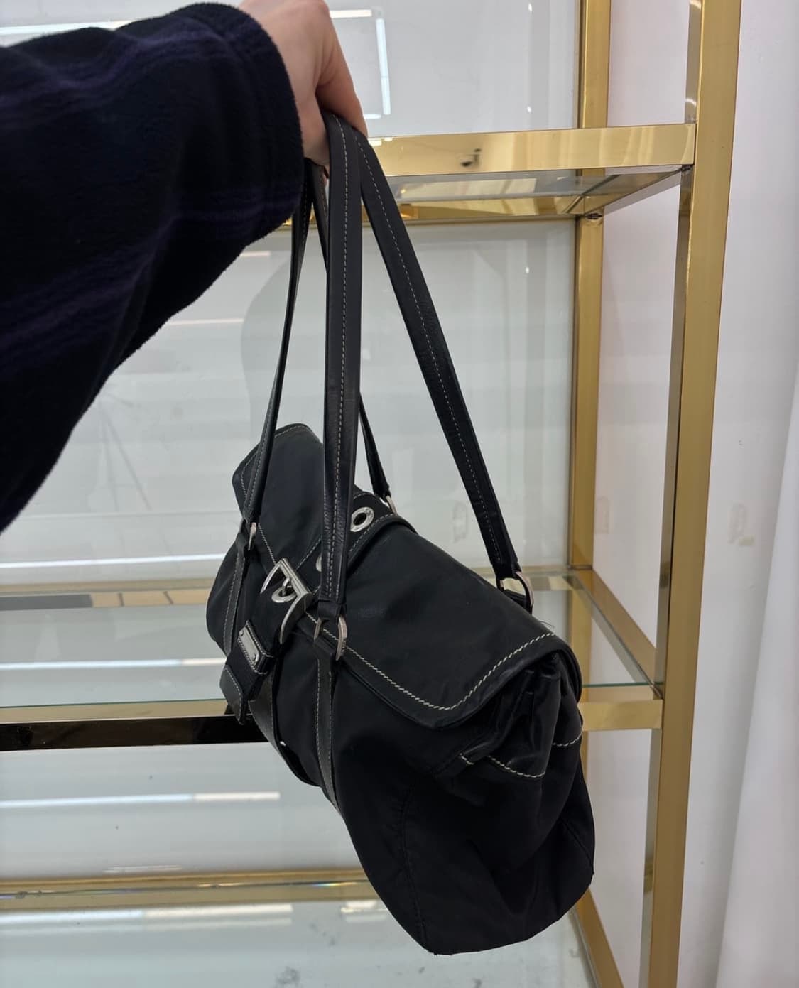 프라다 버클 스티치 테수토 포코노 레더 상품이미지3