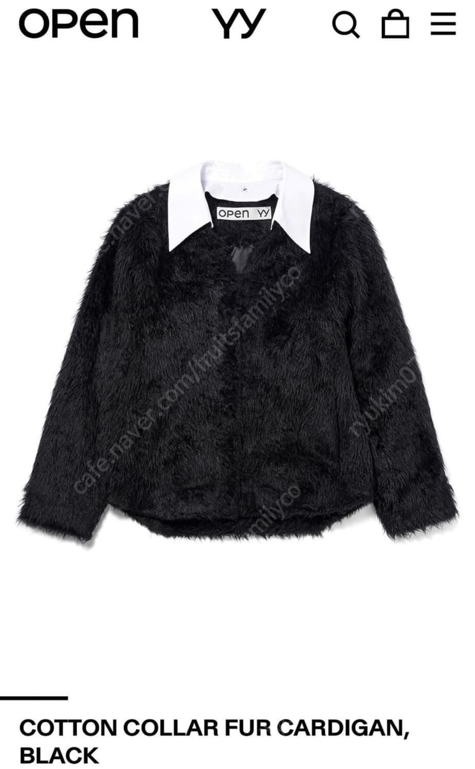 오픈와이와이 COTTON COLLAR FUR CARDIGAN 상품이미지1