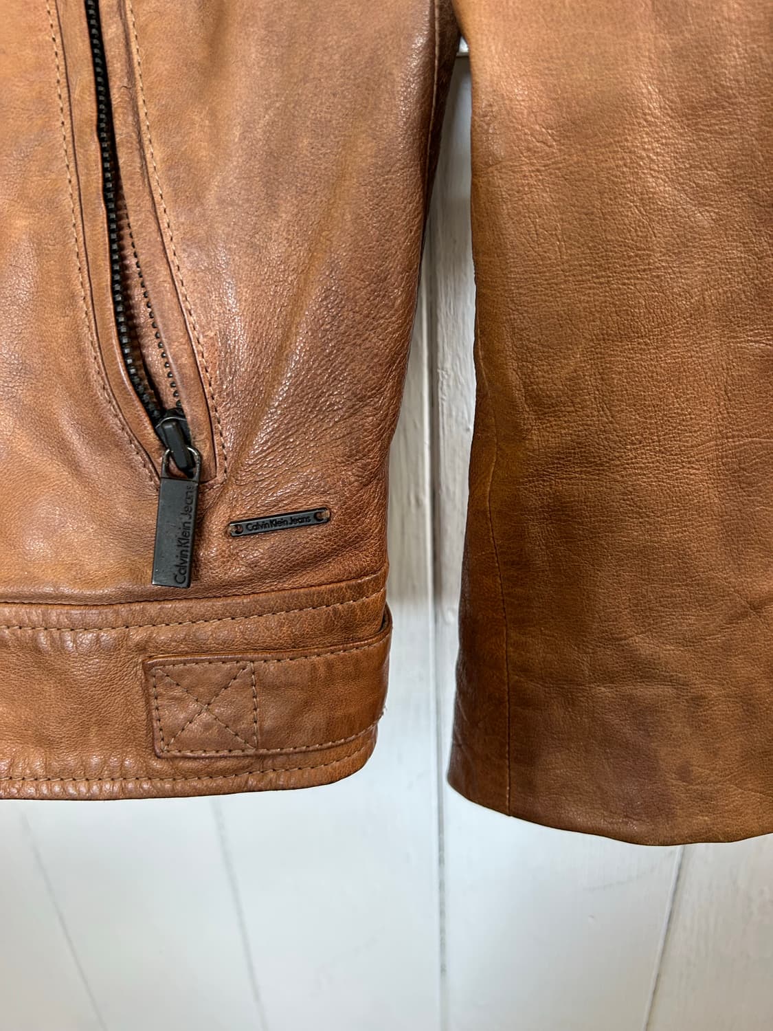 Clavin Klein Jeans 사선지퍼 가죽 자켓 상품이미지5