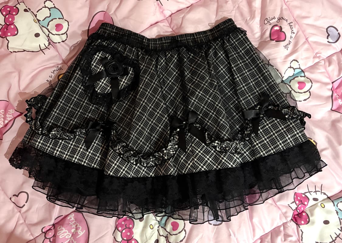 고스로리 캉캉 레이스 장미 프릴 스커트 상품이미지1