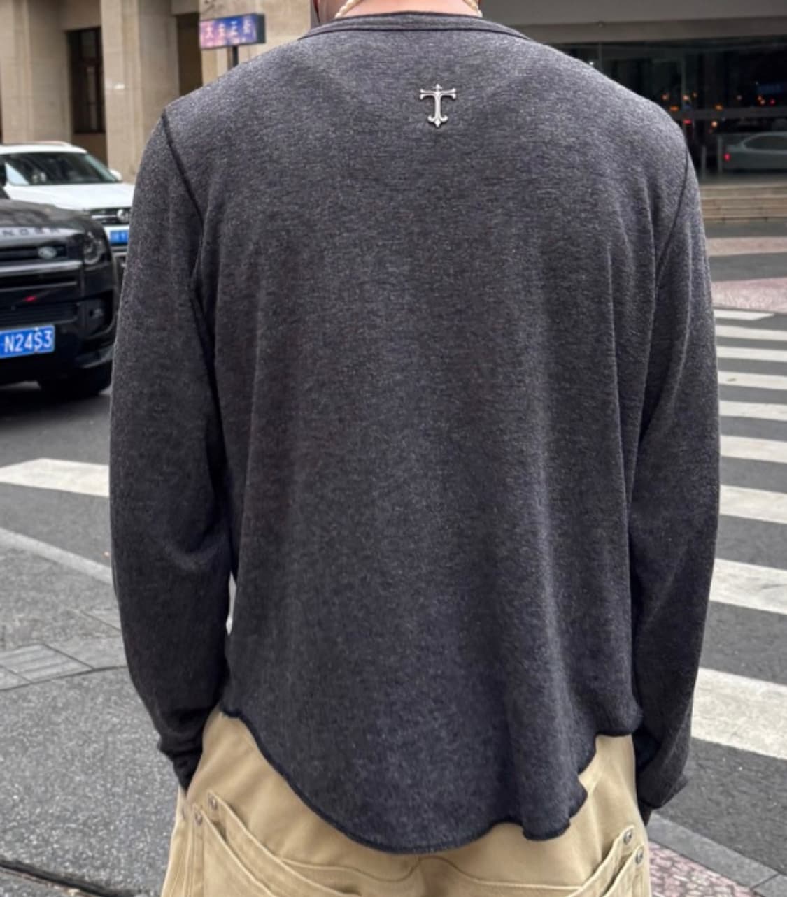 스팁 헨리넥 티셔츠 - 그레이 상품이미지2