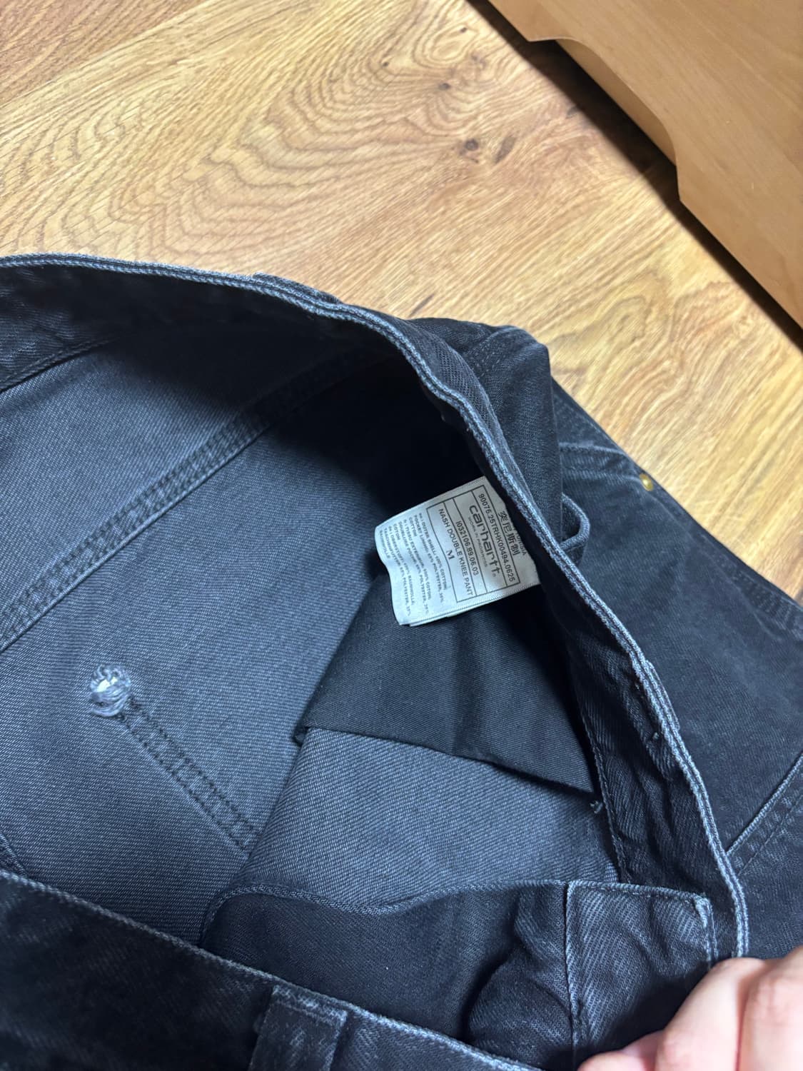 M) 칼하트wip 내쉬 더블니 팬츠 블랙 상품이미지5