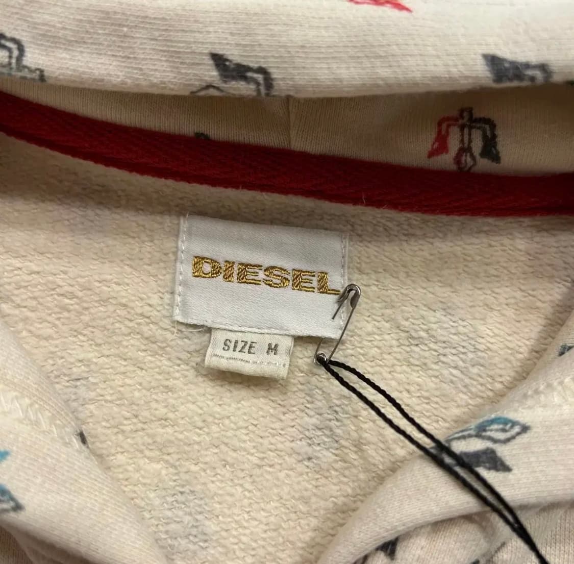 [M] 디젤 빈티지 패턴 스웻 후드 집업 아이보리 상품이미지4