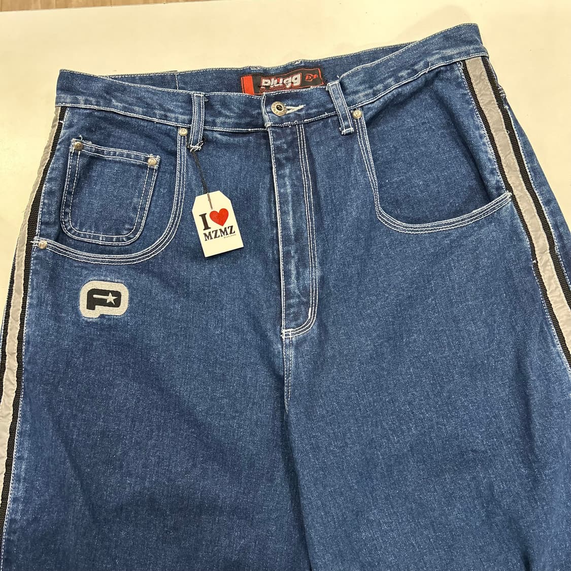 [36x32] 힙합퍼 Plugg 청바지 라인 트랙 팬츠 상품이미지3