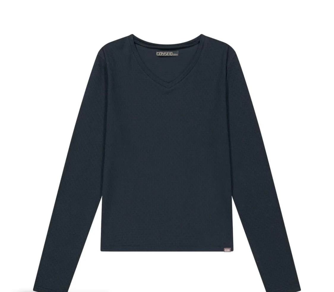 코이세이오 038 mini waffle v-neck long sleeve 상품이미지1