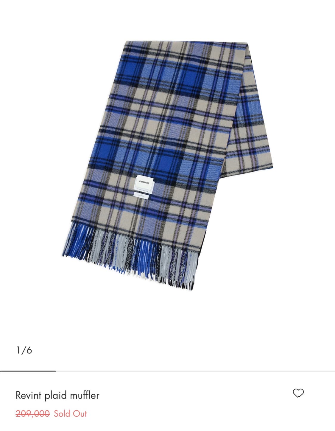 아더에러 / 레빈트 플레이드 머플러 (Z-블루) / OS 상품이미지1