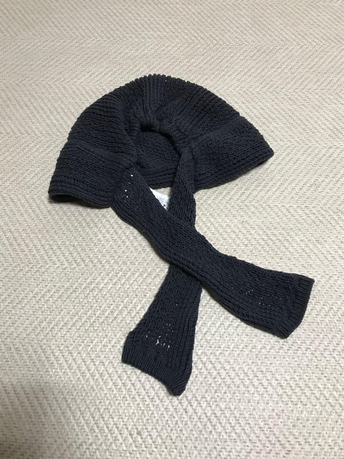 코이세이오 스카프 햇 차콜 상품이미지3