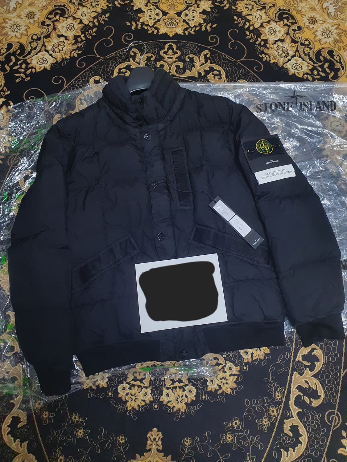 스톤아일랜드 19FW 크링클랩스 숏패딩 논후드 블랙 상품이미지2