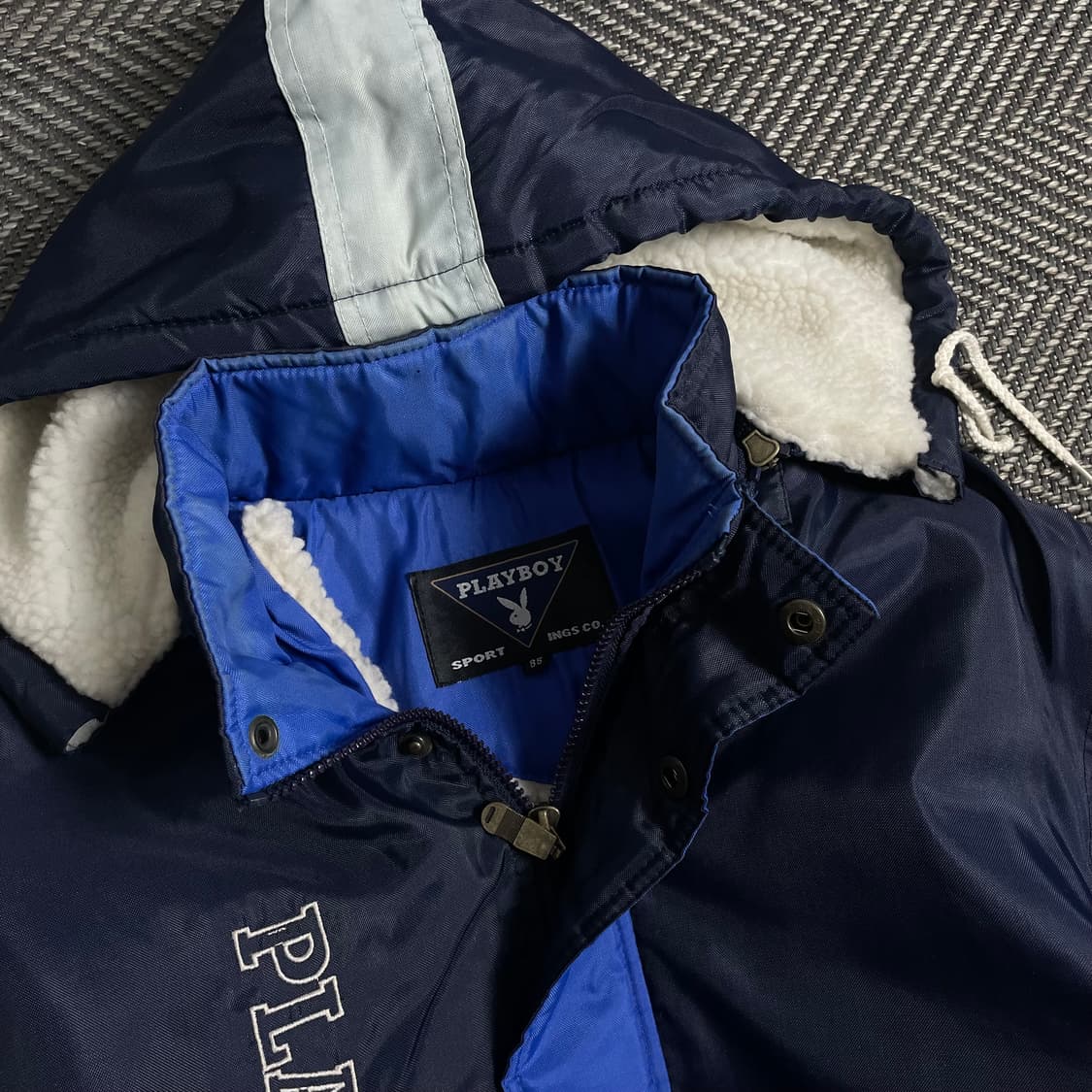 90s 플레이보이 빅로고 벤치코트 돕바 롱 점퍼o 4578 상품이미지7