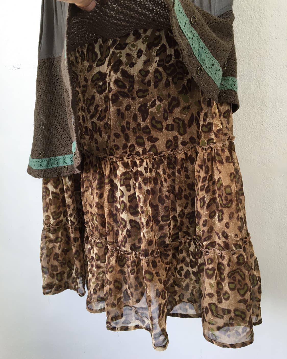 Layered khaki brown skirt 상품이미지2