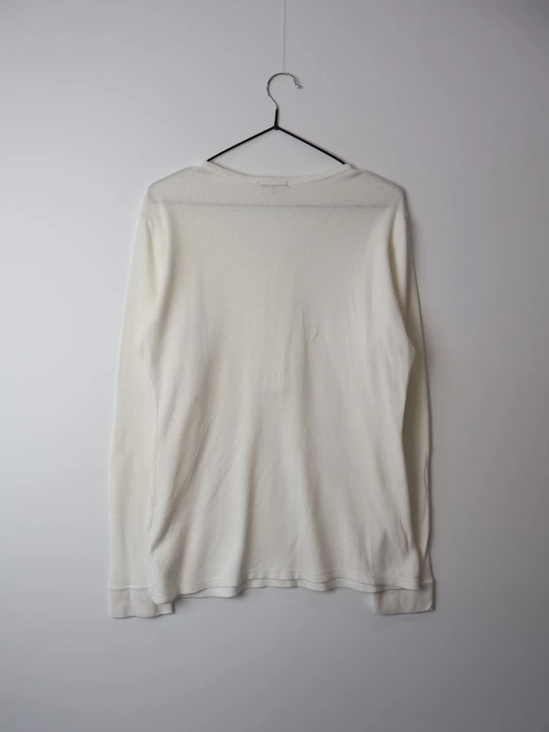 Mens Melrose Ivory Henley Long Sleeve 상품이미지4