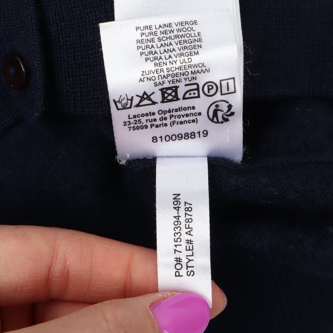 라코스테 네이비 울 라운드 버튼 가디건 상품이미지10