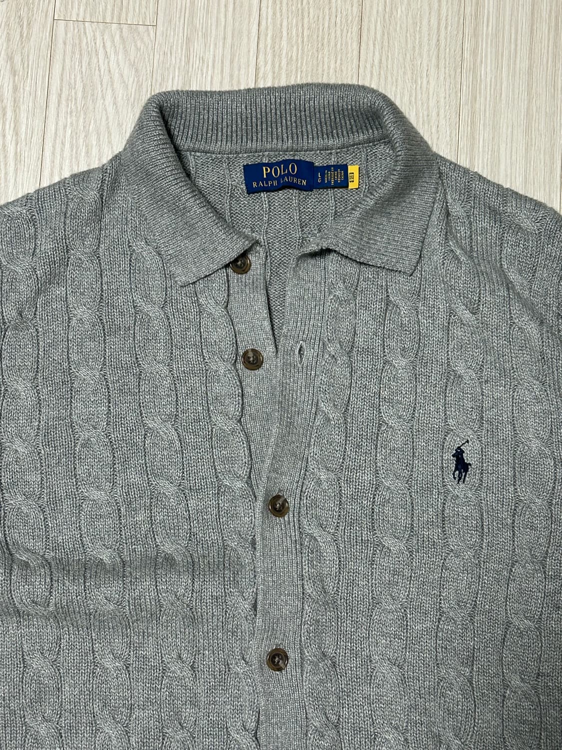 폴로 랄프 로렌 와플 가디건 그레이 L 상품이미지2