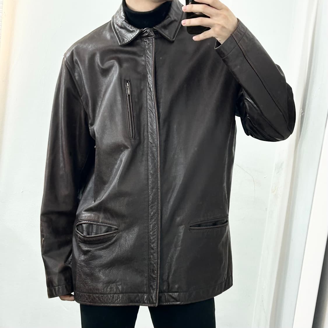 아르마니 익스체인지 소가죽 투웨이 쵸어 자켓 상품이미지1