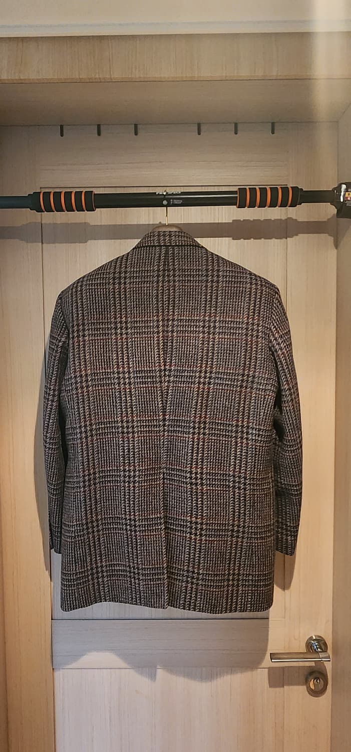 브라운 체크 트위드 모직자켓 L~슬림XL 상품이미지2