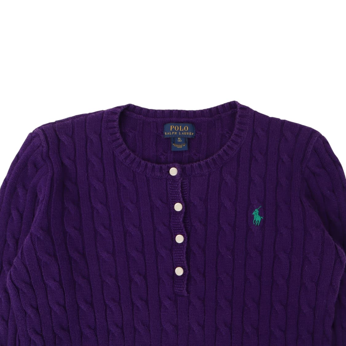 폴로 랄프로렌 퍼플 버튼업 케이블 니트 상품이미지2