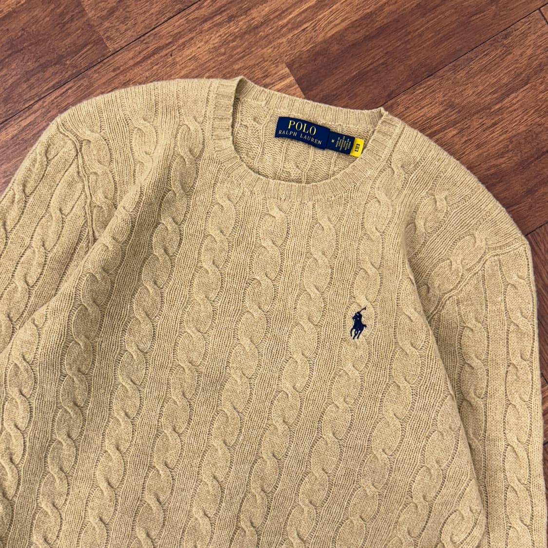 M(100) 폴로 랄프로렌 캐시미어 케이블 라운드 니트  상품이미지3