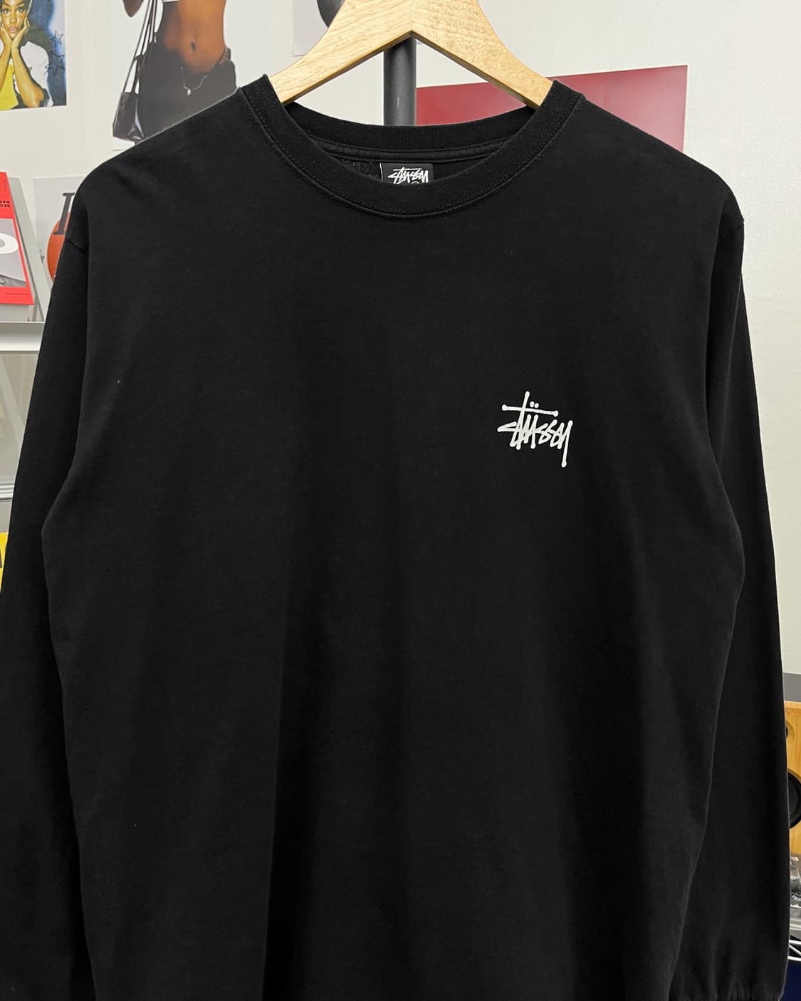 스투시 베이직 스탁로고 블랙 롱슬리브 상품이미지5
