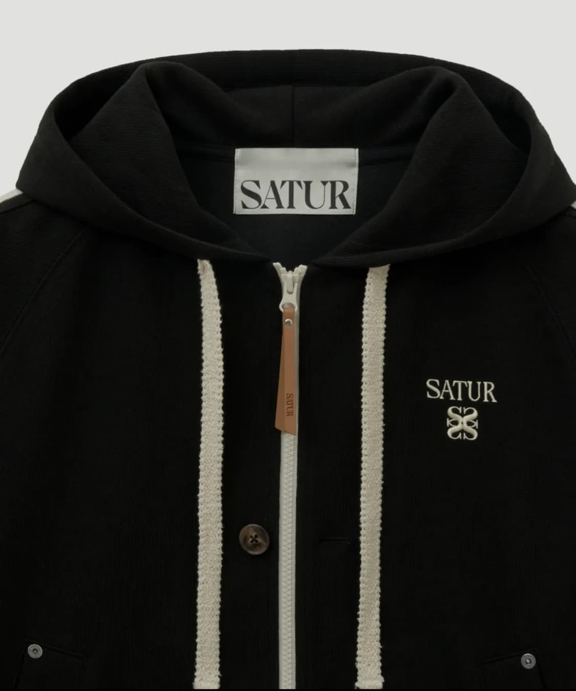 세터 로턴 루즈핏 후드 집업 캐비어 블랙 상품이미지2