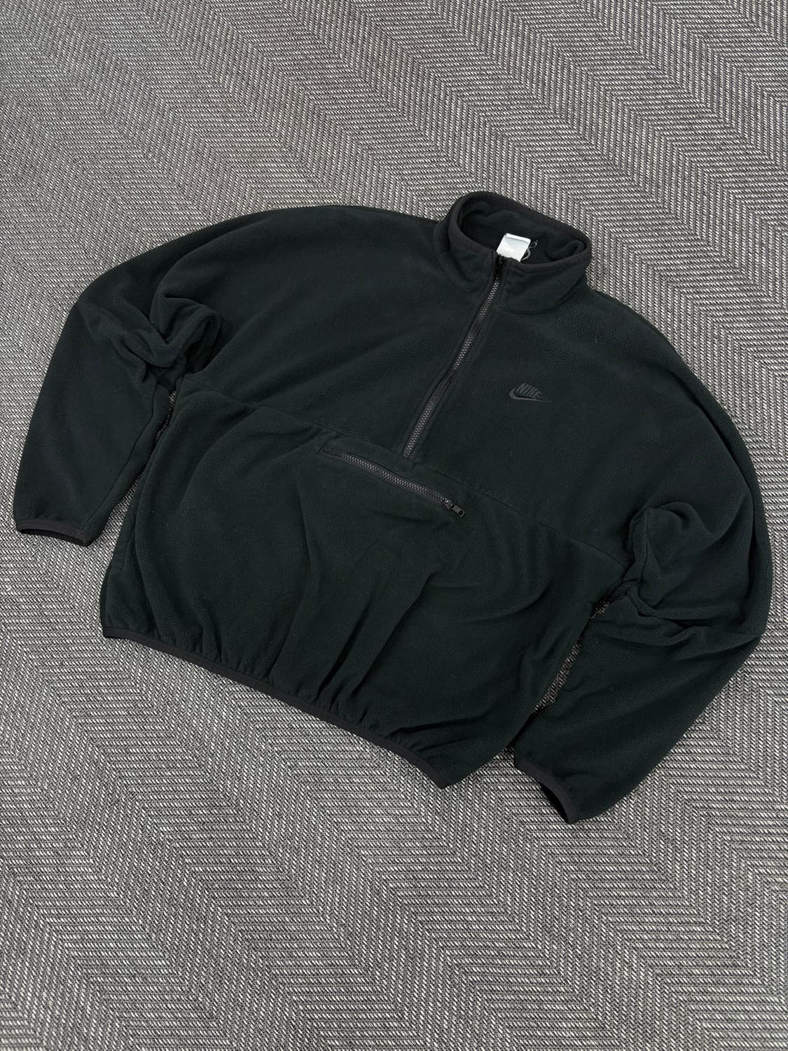 나이키 스우시 반집업 후리스 블랙L 상품이미지1