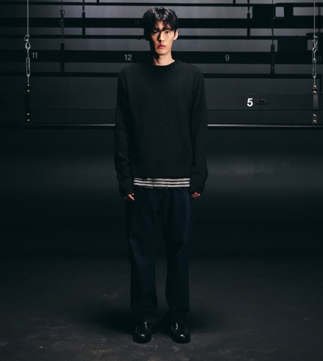 노클 Dylan Back Cable Knit Black 상품이미지1