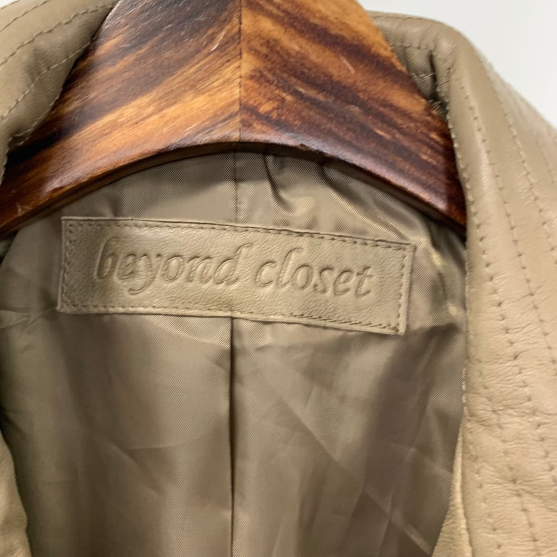 Vintage 빈티지 베이지 양가죽 레더 자켓 상품이미지6