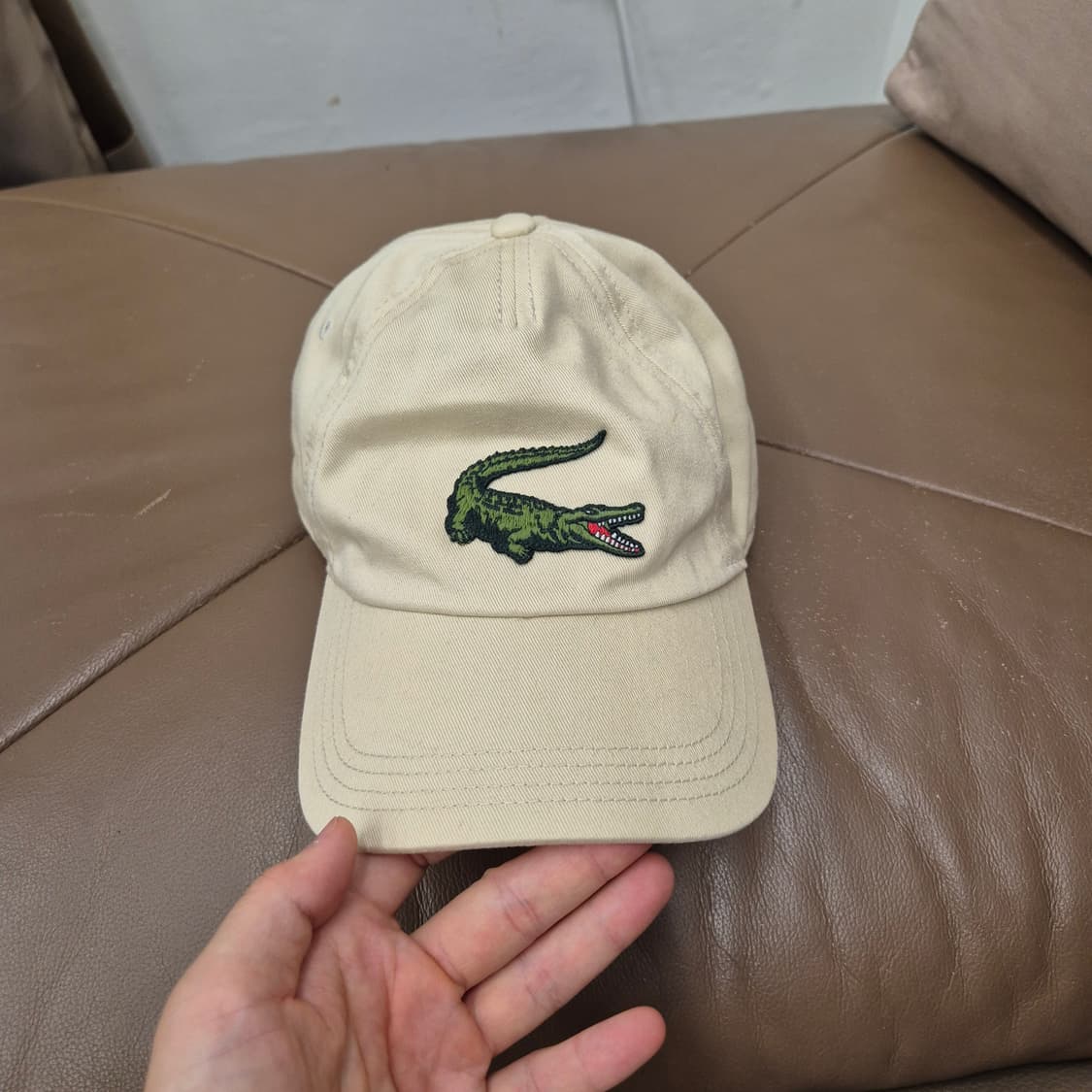 LACOSTE / 베이지 악어 자수 볼캡 상품이미지2