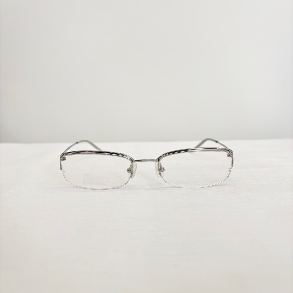 DINO GIO 실버 사각 반무테 빈티지안경 상품이미지1