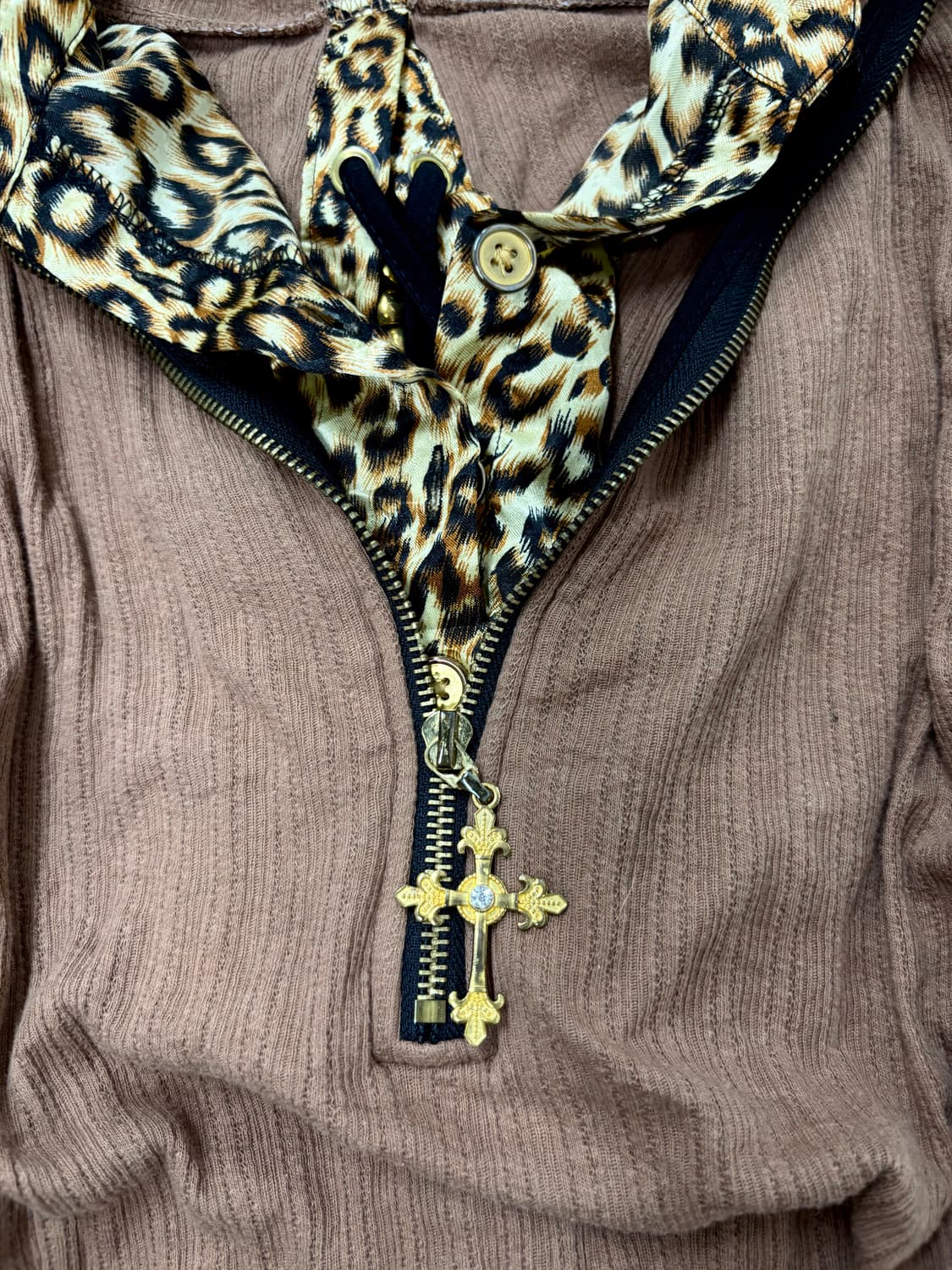  00’s GAL Design Leopard Cross Zipper De 상품이미지5