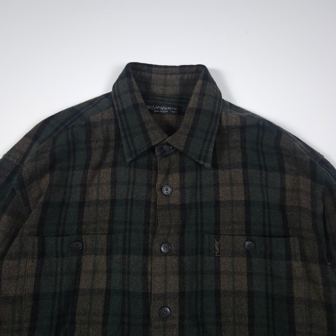 YSL 입생로랑 울 체크 셔츠 상품이미지2