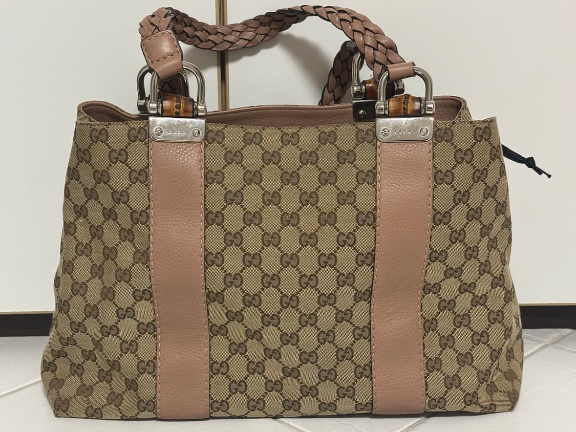 구찌 빈티지 GG 뱀부 리베치오 토트백 상품이미지1