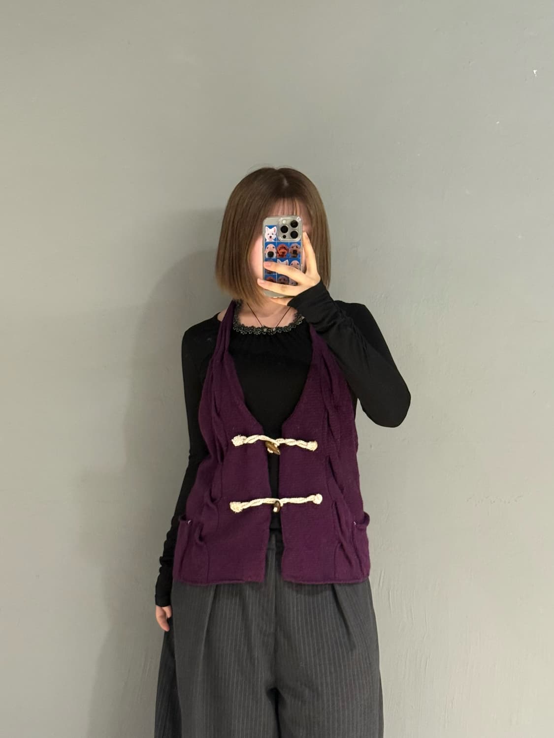 Cube sugar halter-neck duffle vest 상품이미지1