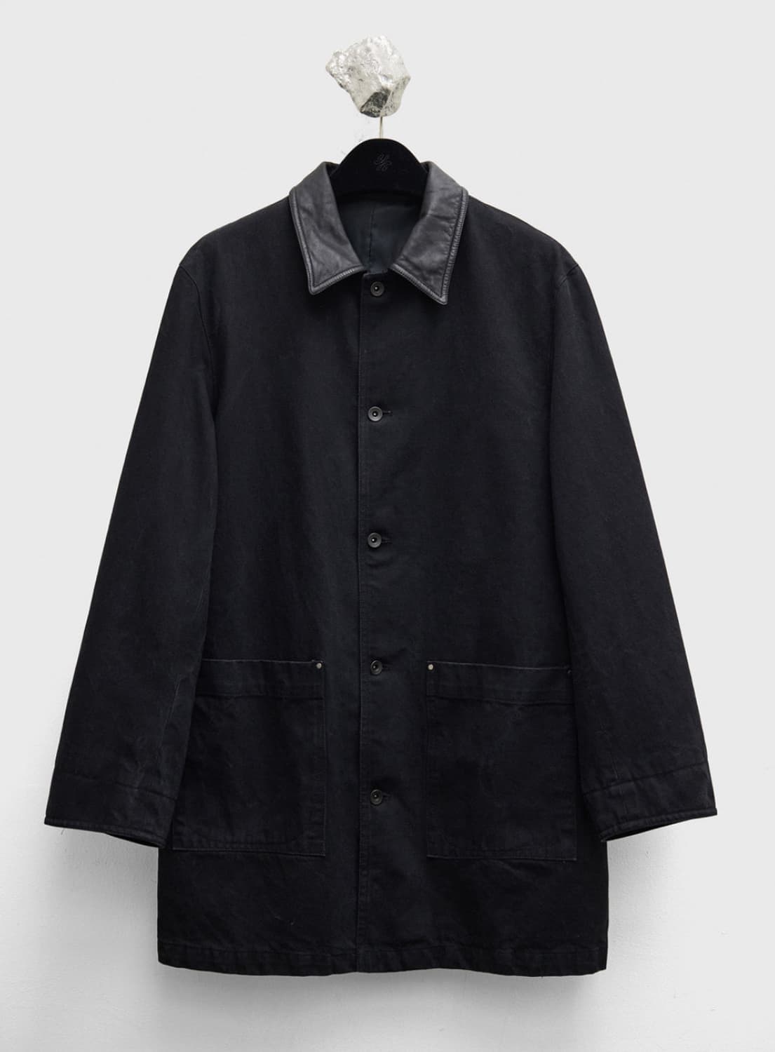 [교환, 판매] 유스 레더카라 하프 데님 코트 S 새상품 상품이미지1