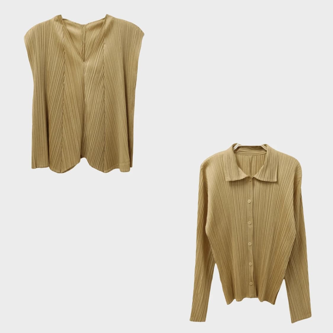 이세이 미야케 플리츠 슬리브리스 가디건 셋업 65818 상품이미지1