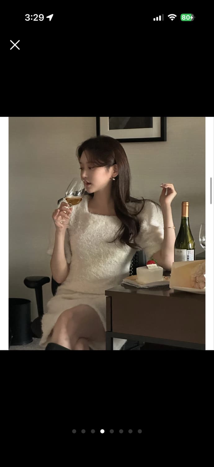 아뜨랑스 눈꽃스퀘어넥 반팔원피스(새상품) 상품이미지4