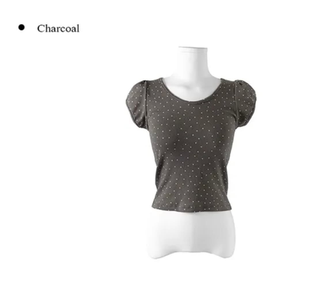 애니원모어 네쿠 스타 별 캡소매 퍼프 반팔 티셔츠 상품이미지5