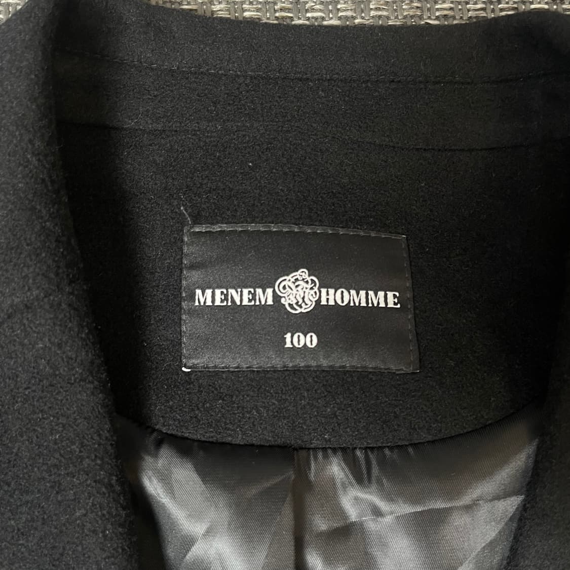 MENEM HOMME 핸드메이드 캐시미어 블렌드 블랙 코트 100 상품이미지5