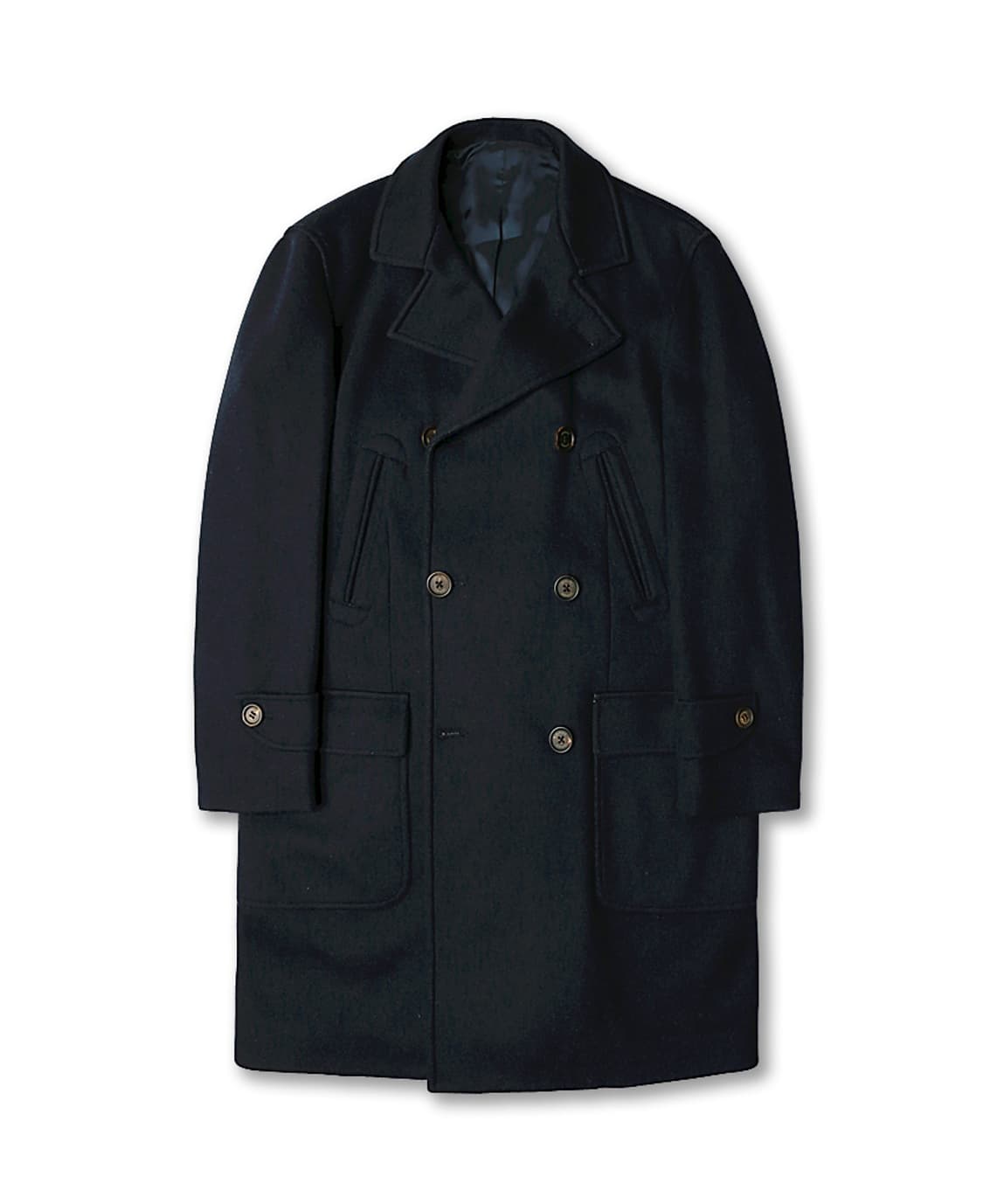 일레븐티 [Eleventy] 네이비 울 니트 컴포터블 더블 코트 상품이미지1