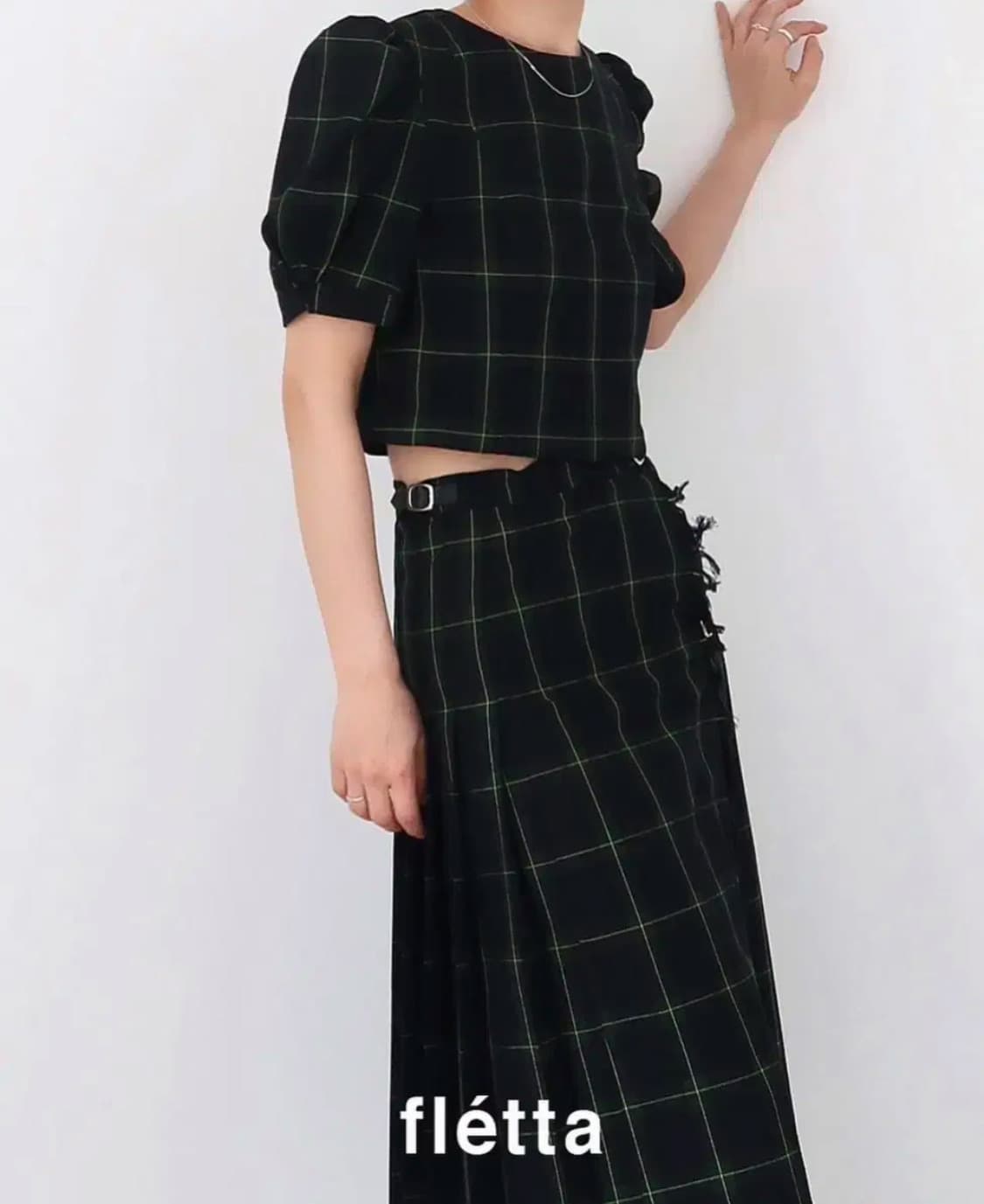 플레따 체크 셋업 M 상품이미지2
