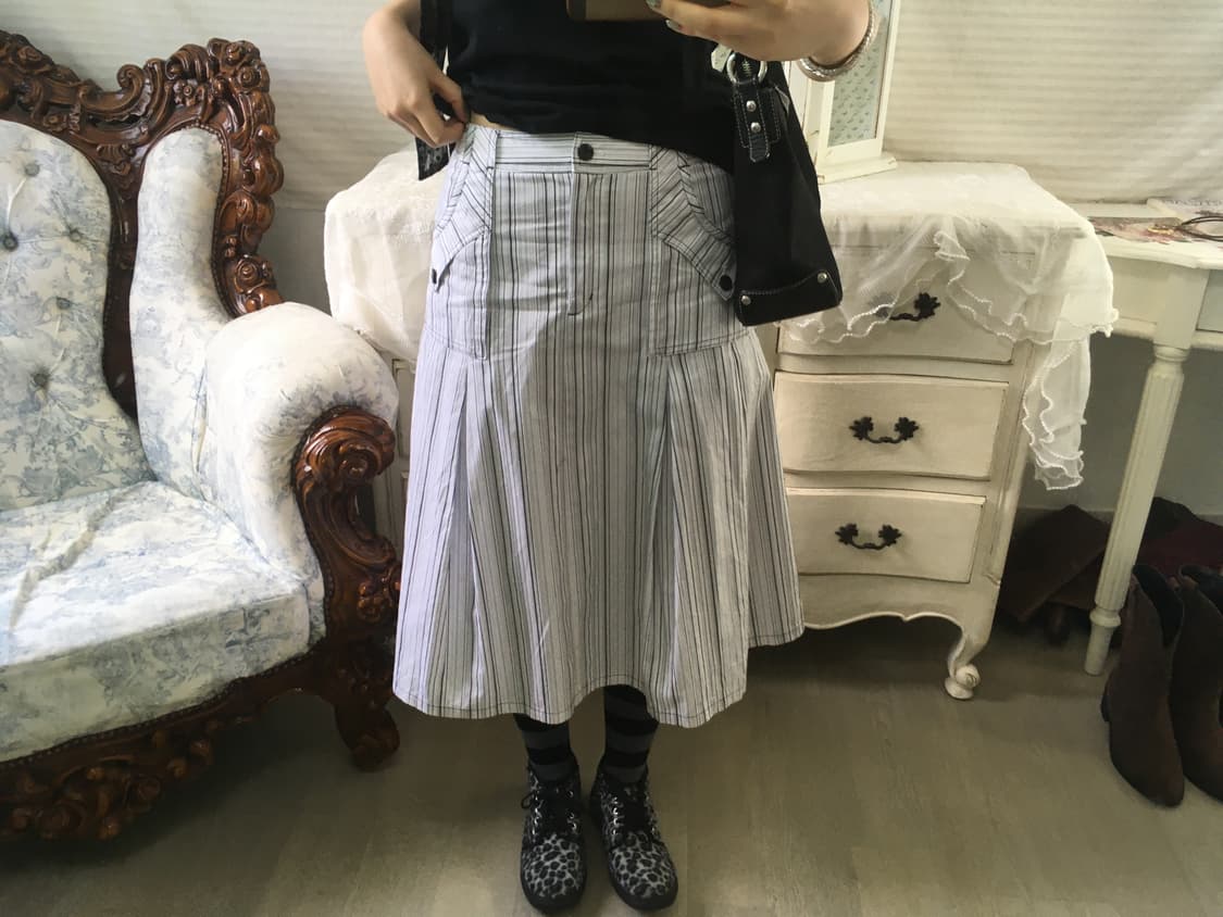 빈티지 아카이브 스트라이프 포켓 스커트 상품이미지1